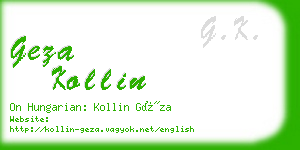 geza kollin business card